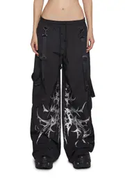 [Widow] Cyber Noir Wide Leg Cargo Pants