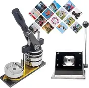 Photo Magnet Maker Machine, 2x2Inch DIY Refrigerator Sticker Magnet Press Kit with 100-Piece Consumables + Paper Cutter, Effortless Crafting