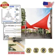 Heavy Duty 19' Red Triangle Sun Shade Sail - 95% UV Blockage, 3-