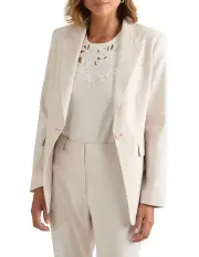 [David Lawrence] Darcey Linen Blend Blazer in Beige