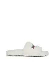Balenciaga Furry Slides Sandal in White