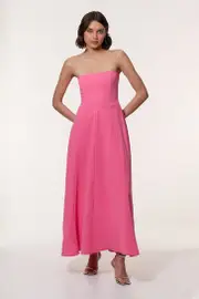 Soft Tailored Bandeau Midi Dress