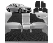 6D Diamond Car Floor Mats for Mercedes-Benz E-Class Sedan (W212)2009-2016-Full Set-Black-Outback GT