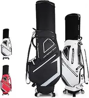 Golf Travel Bags, High-End Waterproof Leather Golf Cart Bag, Golf Bag Storage, 4 Universal Wheels, Lightweight and Easy to Maneuver, Hard Shell Top, Lightweight Portable Golf Bag, Air Consignment red