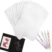 100 Sheets White Carbon Transfer Paper 11.7”X8.3” with Tracing Stylus for Wood B