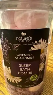 Nature's Beauty Lavender Chamomile Sleep Bath Bomb Set