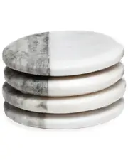 Torre & Tagus Set of 4 Two-Toned Marble Coasters