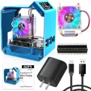 Mini Tower Kit with QC3.0 Power Supply for Raspberry Pi 4, Pi 4 Case with ICE To