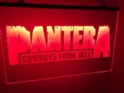 Pantera Cowboys From Hell Led Lighted Sign Room Bar garage Man Cave