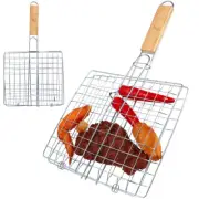 2 Pcs Barbecue Grill Clip Fish Grippers Cage Basket Dad Bbq Rack Grilled Net