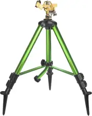 Triumpeek Impact Sprinkler on Tripod Base with Stakes, 360 Degree Large Area Cov