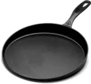 Barebones Living Cast Iron Flat Pan Pre-Seasoned Cooking Surface Ergonomic Grip