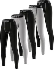 [ATTIQOZI] Youth Boys' Compression Leggings Pants Tights for Sports Boys Athletic Leggings Workout Base Layer Pants