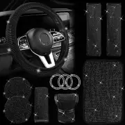 11 Pcs Bling Car Accessories Set,Bling Car Accessories Set for Women, Bling Stee