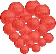 20 Pcs Red Paper Lanterns Chinese New Year Decorative Round for Spring Festival Birthday Xmas Wedding, 4 Sizes - 20 (AMZ-GB359)