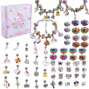 Girls Bracelet Making Kit Beads Jewellery Charms Pendant Set DIY Craft Kids Gift - Rainbow