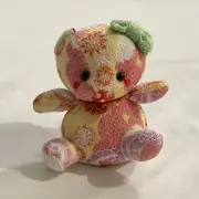 Authentic Japanese Plush Bear Doll - Kimono Crepe Pattern | Kyoto Japan Souvenir