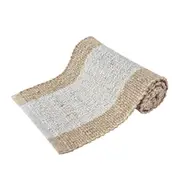 J.Elliot Home Blake 37x180cm Jute Runner Dining Party Decor White & Warm Taupe