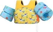HeySplash Swim Vest for Kids, Toddler Swimming Float Fit 22-70 Lbs, Swim Arm Band Vest Training Buoyancy Aid, Swim Jacket Water Wing with Secure Buckle&Harness Puddle Sea Beach Jumper Girl Boy