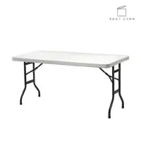 在飛比找momo購物網優惠-【勇氣盒子】台灣製造 多用途塑鋼折合桌 白色 152 x 7
