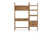 Seb Wall Desk with Bookshelf Set