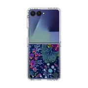 Galaxy Z Flip7 Clear Magnetic Case Dark Floral