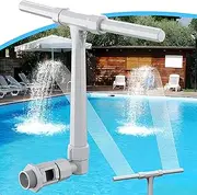 SHAPON Pool Fountain Above and Inground Pools, Adjustable Pool Waterfall with Dual Spray Sprinklers, Outdoor Pool Accessories for Relaxation and Cooling, Gray