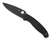 Spyderco Resilience Lightweight Folding Knife 4.2" Black Oxide Plain Blade