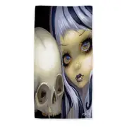 Faces of Faery #153 Vampire Girl and Scary Skull Beach Towels Medium Large Extra Large