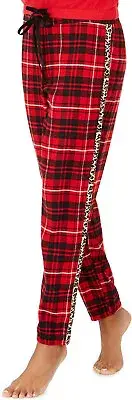 Jenni Lurex & Plaid Pajamas Pants Red M