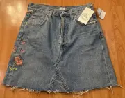 Free People Citizens of Humanity Astrid Mini Skirt Denim Premium Vintage Size 25
