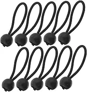 JOINPAYA 20pcs Bungees Installation Tool Ball Bungee Cords Tarp Straps Elastic Band with a Ball Bungee Cords Tarp Bungee Cords with Balls Mini Bungee Cords Elastic Rope Plastic Black