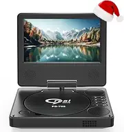 9.5" Portable DVD Player with 7.5" Swivel Display Screen, 5-Hour Built-in Rechargeable Battery, Car DVD Player,Supports SD Card/USB/CD/DVD and Multiple Disc Formats, High Volume Speaker