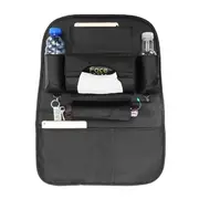 PU Leather Car Seat Back Storage Bag Waterproof Seat Cover Multi-functional Cup Holder Organizer 12693 CLARET