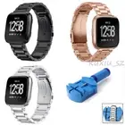 Stainless Steel Strap Wrist Band Bracelet with Adjustment For Fitbit Versa Watch