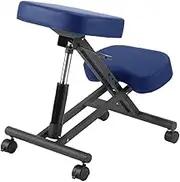 Ergonomic Kneeling Chair,Knee Stool,to Improve Posture,Adjustable Height 45-60cm with Wheels,for Home and Office,Home Spine Protecting Computer Chair,Metal Frame,Faux Leather,Black