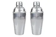 2PK Bartender Stainless Steel Cocktail Shaker Drink Mixer Barware 550ml Silver
