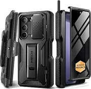 [Tongate] for Z Fold 5 Case, [with Privacy Screen Protector & Slide Camera Cover] [S Pen Holder & Hinge Protection] Military Drop Phone Case for Samsung Galaxy Z Fold 5 with Stand & Belt Clip, Black
