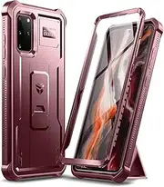Dexnor for Samsung S20 Plus Case, [Built in Screen Protector and Kickstand] Heavy Duty Military Grade Protection Shockproof Protective Cover for Samsung S20 Plus - Red