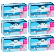6 x TENA Pad Lady Extra Standard Length More Absorbent Less Odour 12 Pads = 72 P