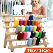 60 Spool Wood Thread Holder Rack Organizer Embroidery Storage For Sewing Kit