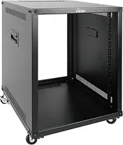 Tecmojo 12U Portable Rolling Network Rack, 4-Post Mobile Open Frame Server Rack with Wheels, Free Standing Server Cabinet for Computer/Data/AV/IT Equipment/Network Equipment