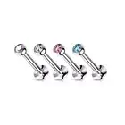 Labret Studs Internally Threaded Implant Grade Titanium with jewels Balls 16G