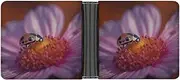 [RTSEBVN] Slim Credit Card Holder Personalized Leather Illustration in The Dark Money Clip Gifts Wallet For Men Women, Pink Flowers, One size, Modern