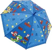 [ALLONE] Super Mario Long Umbrella, 21.7 inches (55 cm), One Touch, Nintendo, Blue, Character