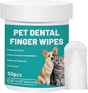 Gupcaqosjw Dog Teeth Care Wipes - 50-Pieces Teeth Brushing Wipes for Cleaning | Bad Breath Remover Wipes for Outdoors, Traveling, Home, Camping, After Eating