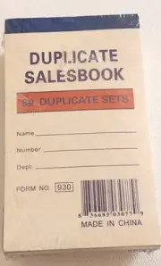 5 Pack New Sales Order Book Receipt Invoice 50 Sets Duplicate Form Carbonless