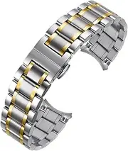 [TQTYFPVQT] Stainless Steel Metal Solid Curved Interface Watch Band Strap 12-24mm Unisex Wristband Replacement Watch Accessories Suitable For Smart Watch Quartz Watch