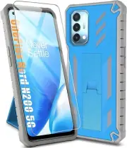 JXVM OnePlus Nord N200 5G Case Screen Protector Built-in Kickstand, Light Blue
