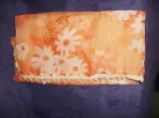 ORANGE SHEER WITH WHITE EDGES Table Runner Doily 46" x 23" Machine Wash NEW USA